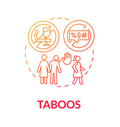 Cultural Taboos Red Gradient Concept Icon