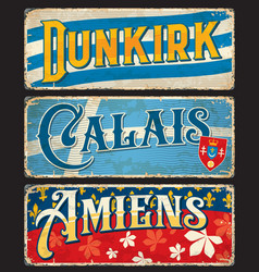 Dunkirk Calais Amiens French City Travel Plates