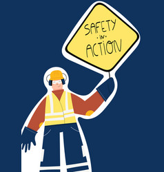 Safety starts with me poster with industrial Vector Image