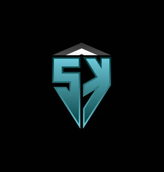 Sk Logo Shield Blue Light Style Design