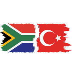 Turkey And South Africa Grunge Flags Connection