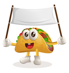 Cute Taco Holding Blank Banner