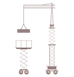 Set Of Crane Scissor Lift Construction