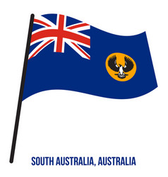 South Australia Sa Flag Waving On White