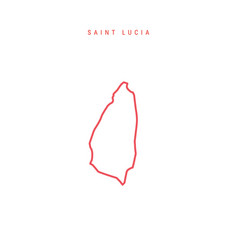 Saint Lucia Editable Outline Map