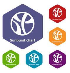 Sunburst Chart Icons Hexahedron