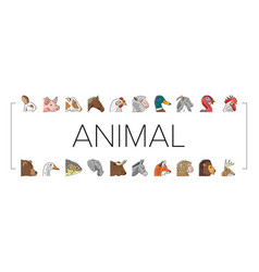 Animal Zoo Nature Wildlife Icons Set