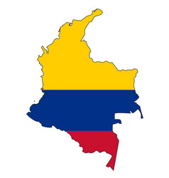 Colombia Map With Flag - Outline Of A State