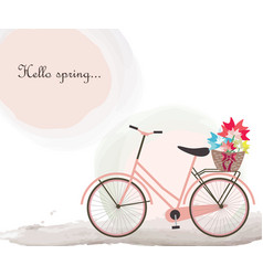 Hello Spring - Bicycle And Flowers Theme