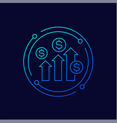 Income Growth Growing Profit Or Money Line Icon