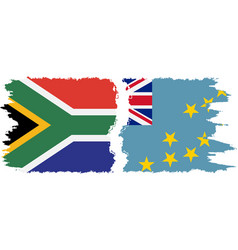 Tuvalu And South Africa Grunge Flags Connection