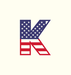 Usa Letter K Capital American Flag Logo