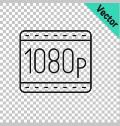 Black Line Full Hd 1080p Icon Isolated