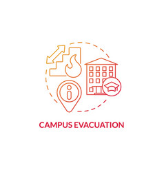 Campus Evacuation Red Gradient Concept Icon