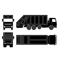 Garbage Truck Black Icons