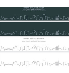 Ljubljana Single Line Skyline Banner