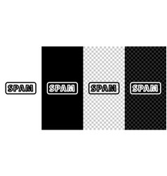 Set Line Spam Icon Isolated On Black And White