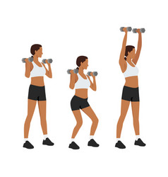 Woman Doing Dumbbell Push Press Exercise