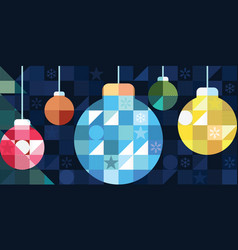 Colorful Christmas Ball And Geometric Elements