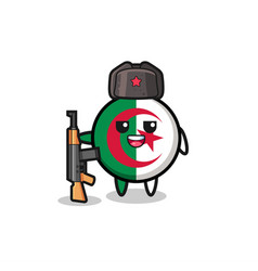 Cute Algeria Flag Cartoon As Russian Army