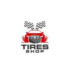 Tires shop logo design template silhouette tire Vector Image