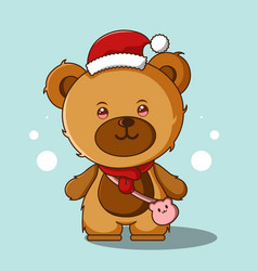 Cute Christmas Bear With Bag