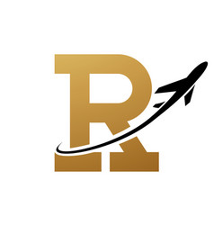 Gold And Black Antique Letter R Icon