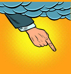 Hand Points Out Of The Cloud