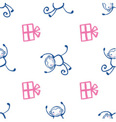 Monkey Gift Seamless Pattern