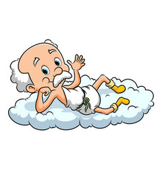 Old Cupid Man Is Laying Down On The Cloud