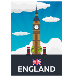 Travel Poster To England Big Ban Flat