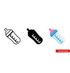 Feeding Bottle Icon 3 Types Isolated