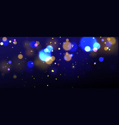 Gold And Blue Bokeh Glitter On Black Background