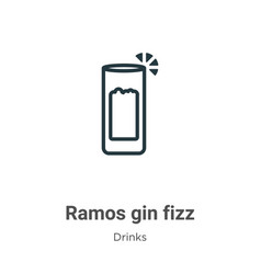 Ramos Gin Fizz Outline Icon Thin Line Black