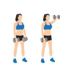 Woman Doing Forward Front Shoulder Dumbbell Raise