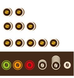 Coffee Beans Roast Level Icons Symbols