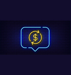 Currency Exchange Line Icon Money Transfer Neon