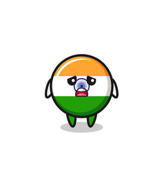 Disappointed Expression Of The India Flag Cartoon