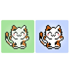 8 Bit Pixel Happy Cat Animals For Game Assets