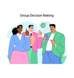 Group Decision Making Concept Flat