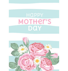 Happy Mothers Day Shabby Chic Roses On Light