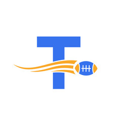 Letter T Rugby American Football Logo Combine