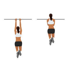 Woman Doing Pull Up Exercise Flat