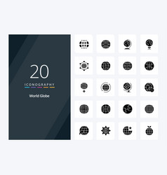 20 Globe Solid Glyph Icon For Presentation