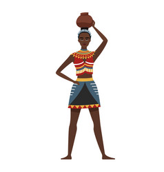 African Woman With Pot On Head