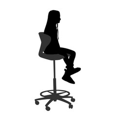 Little Girl Sitting On Swivel Chair Silhouette