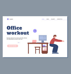 Office Workout Website Banner Or Landing Page