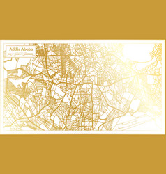 Addis Ababa Ethiopia City Map In Retro Style