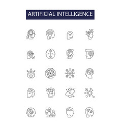 Artificial Intelligence Line Icons