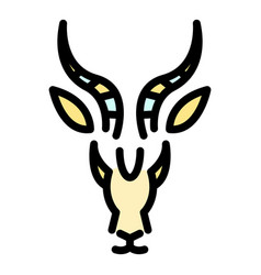 Faune Gazelle Icon Color Outline